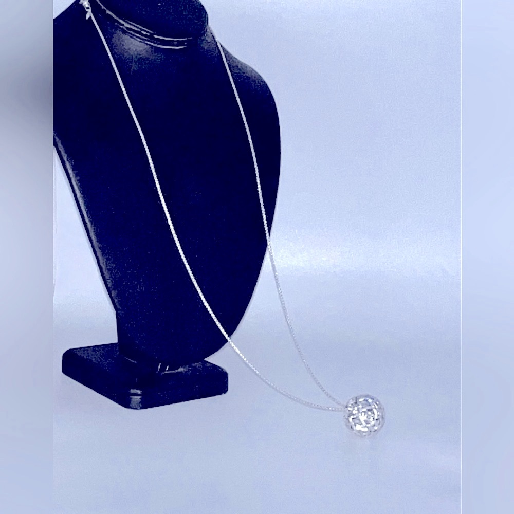 David Yurman Diamond Quatrefoil Ball Pendant Necklace